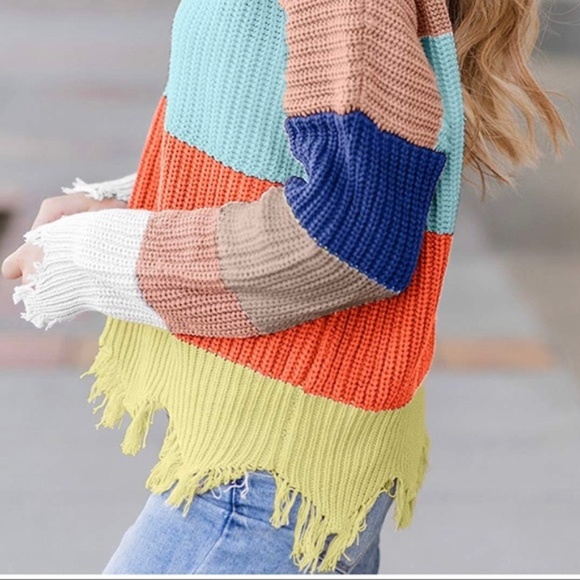 🛍 Colorblock Sweater - Picture 2 of 8